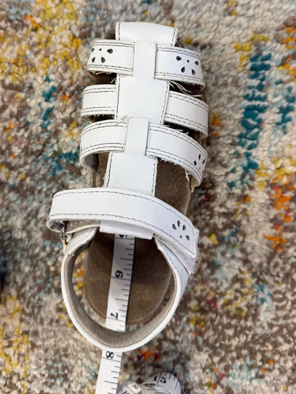 See Kai Run White Leather Closed-Toe Kids Sandals (size est. 11 toddler)